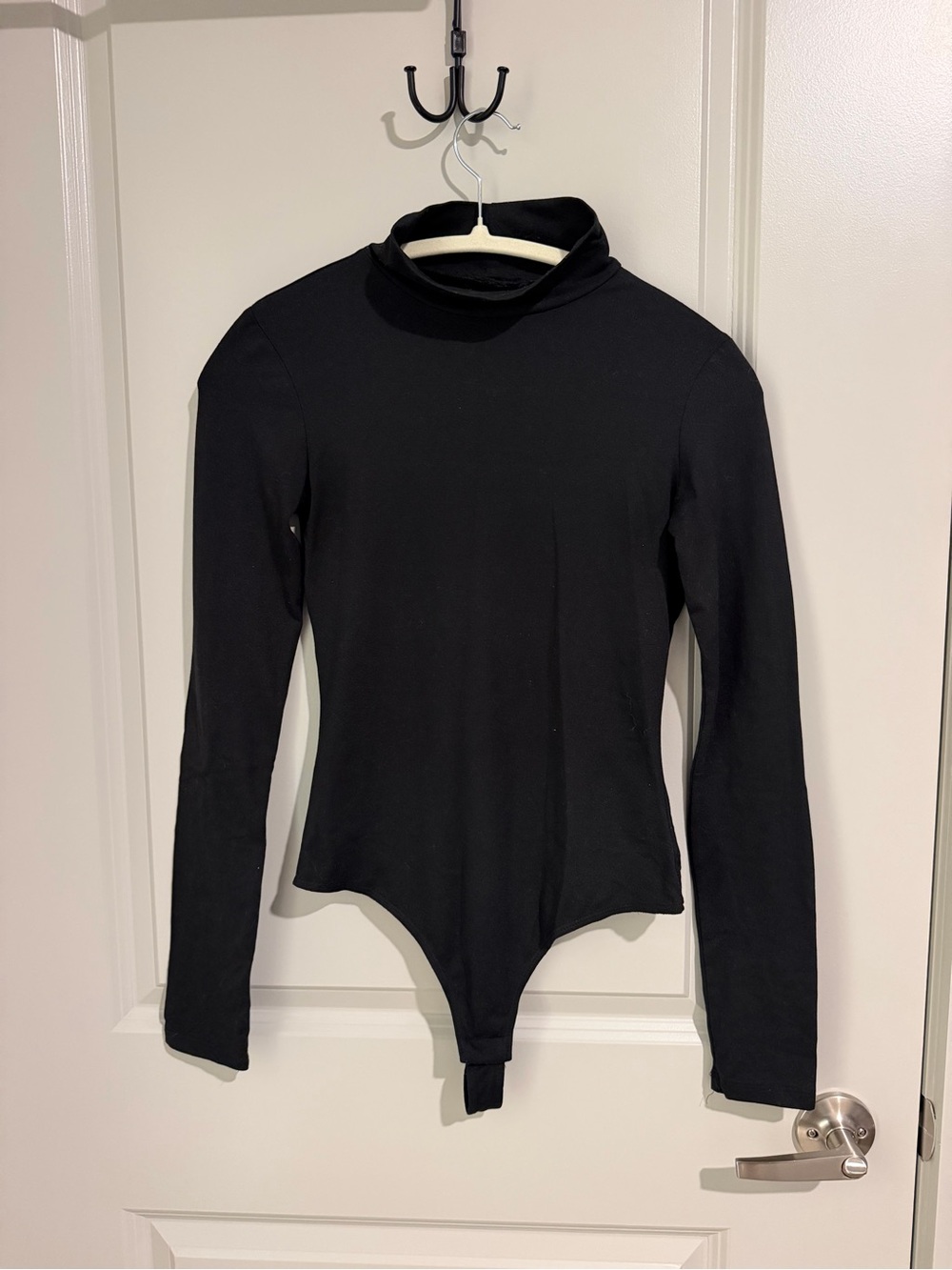 Classic Black Long-Sleeve Turtleneck Bodysuit